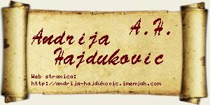 Andrija Hajduković vizit kartica